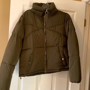 Olive green puffer jacket